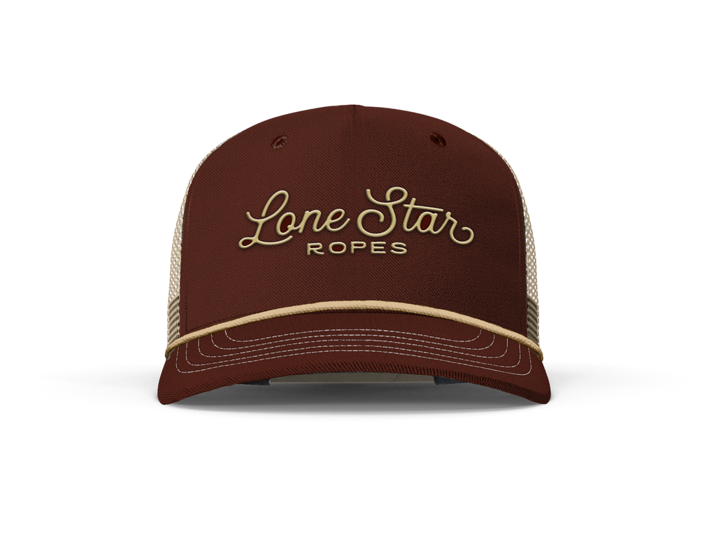 Lone Star Ropes Script Trucker Cap - Maroon/Tan